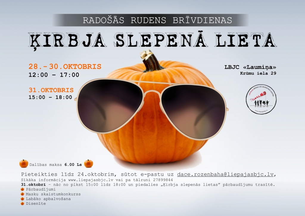 Skolēnus brīvlaikā aicina uz radošām noadrbībām un “Ķirbja slepeno lietu”