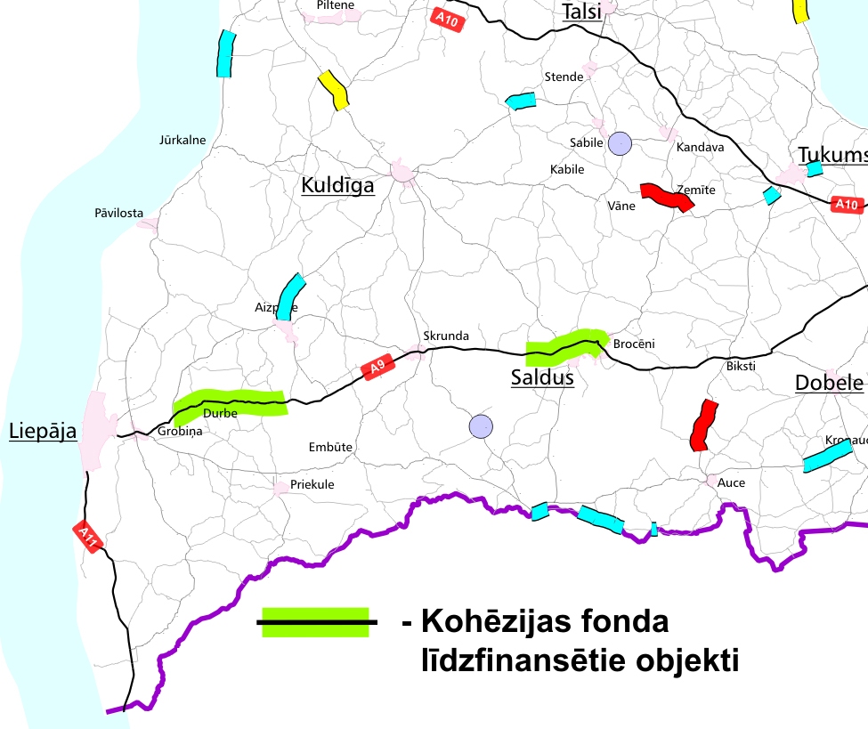 Šogad rekonstruēs divus šosejas Rīga-Liepāja posmus