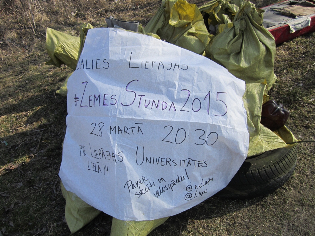 LiepU Ekopadome aicina liepājniekus atzīmēt akciju “Zemes stunda”