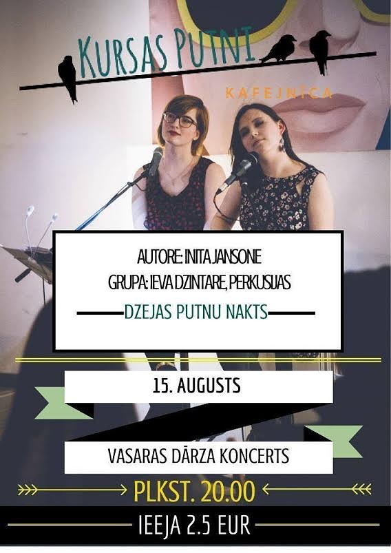 “Kursas Putnu” dārza skatuvē būs koncerts “Dzejas putnu nakts”