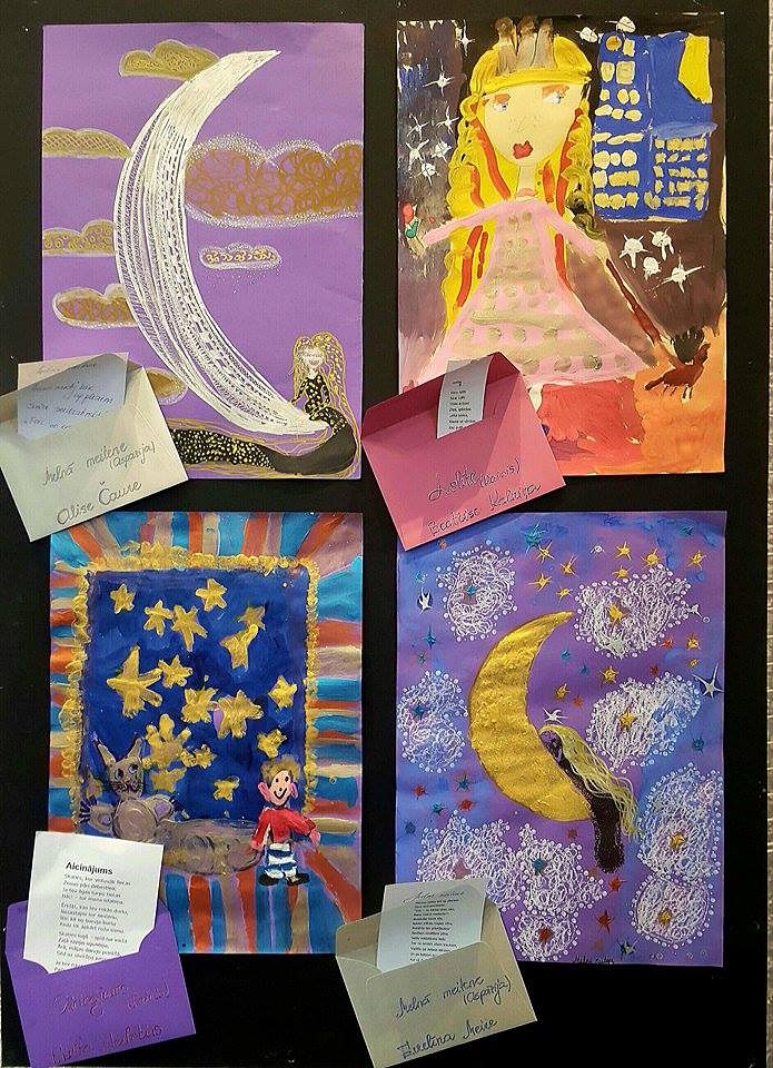 Mazie mākslinieki veido ilustrācijas dzejoļiem