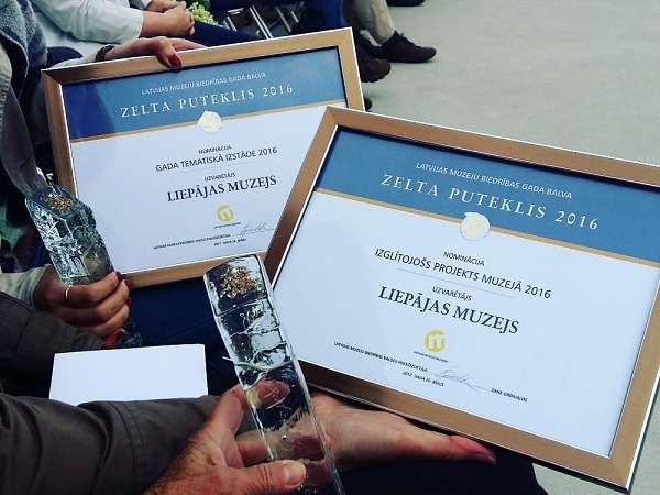 Liepājas muzejs saņem nozares profesionāļu novērtējumu – balvu ”Zelta puteklis 2016” divās nominācijās