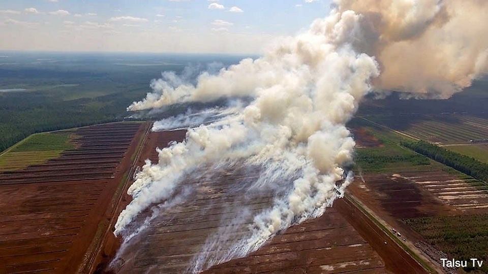 Turpinās ugunsgrēka ierobežošana Valdgales pagastā; dūmi jau pie Saldus 
