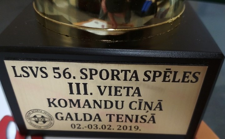 Senioriem trešā vieta galda tenisā