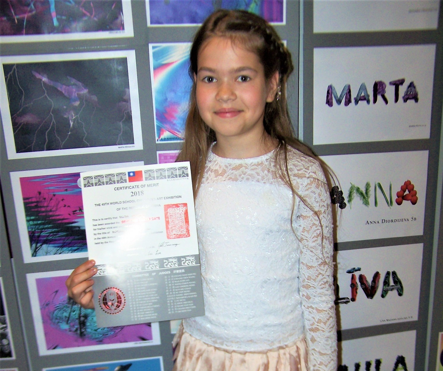 Liepājniecei diploms zīmējumu konkursā