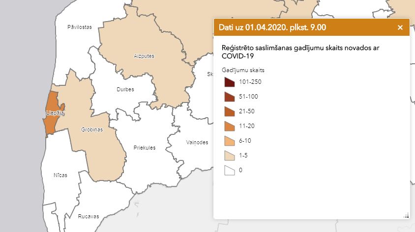 Konstatēts rekordliels ar Covid-19 saslimušo skaits – 48 cilvēki; Liepājā kopumā – 12