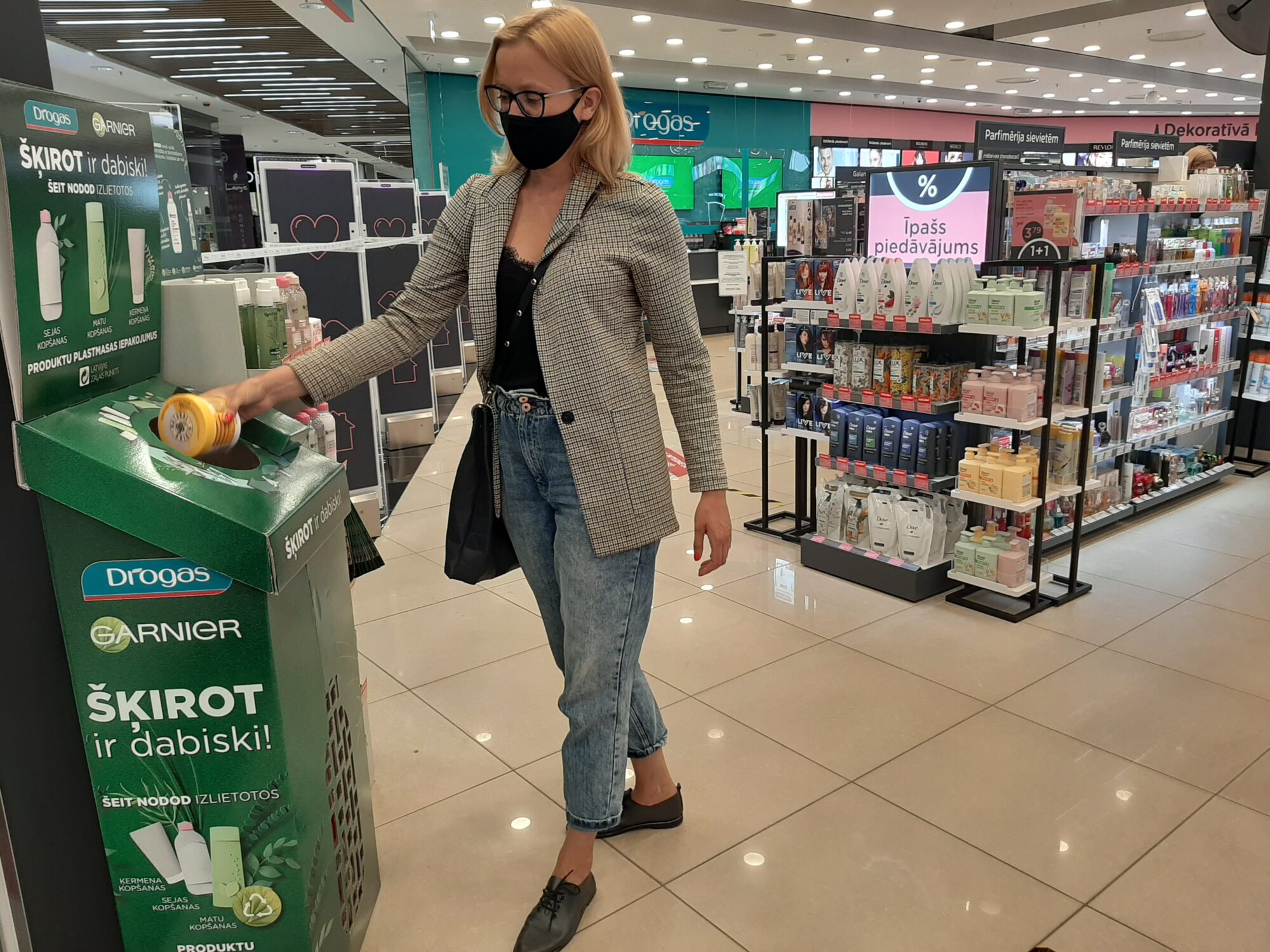 Liepājas “Drogas” veikalā var nodot pārstrādei plastmasas iepakojumus