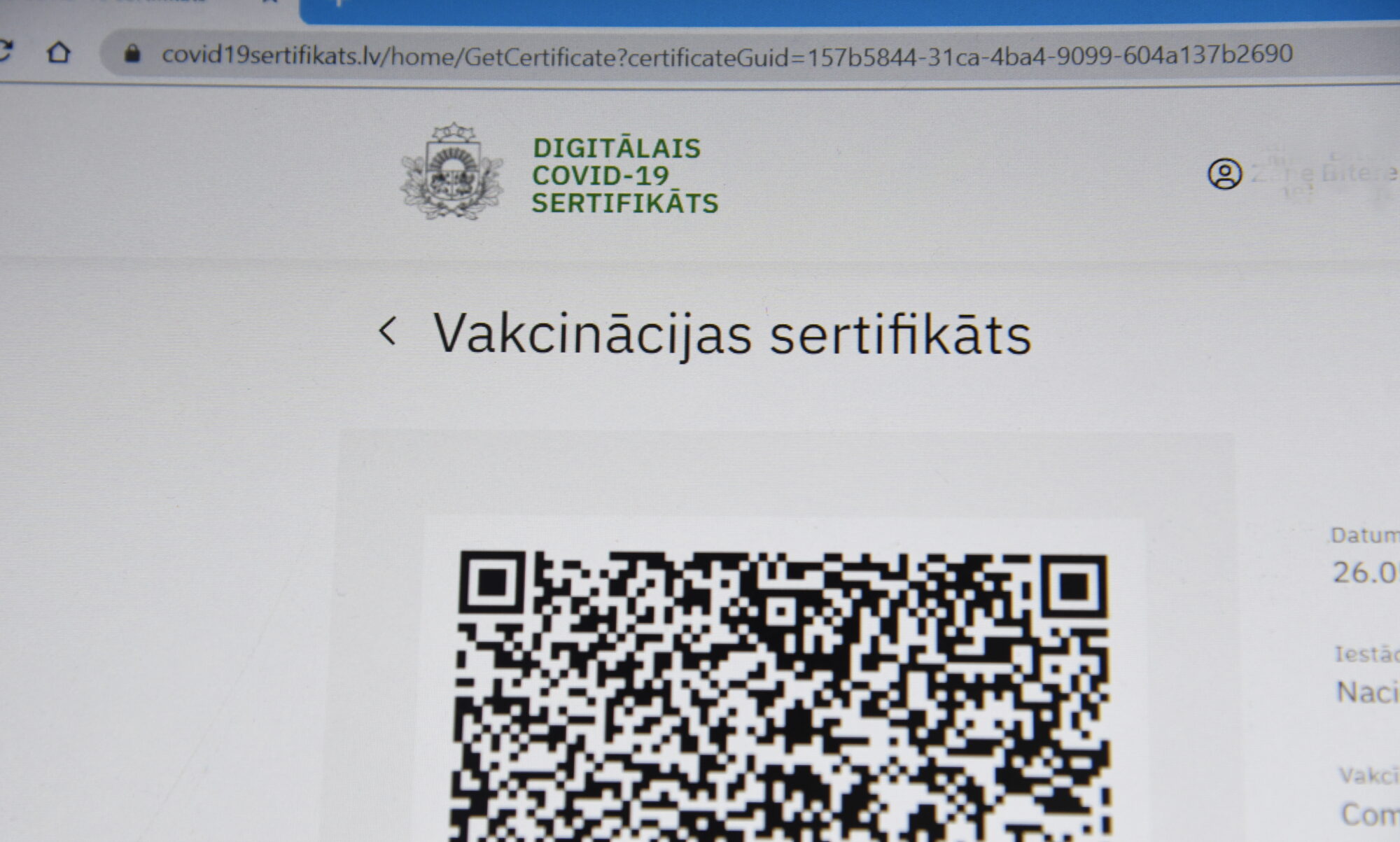 Valsts policija: Kovidsertifikāts Liepājā nav bijis viltots