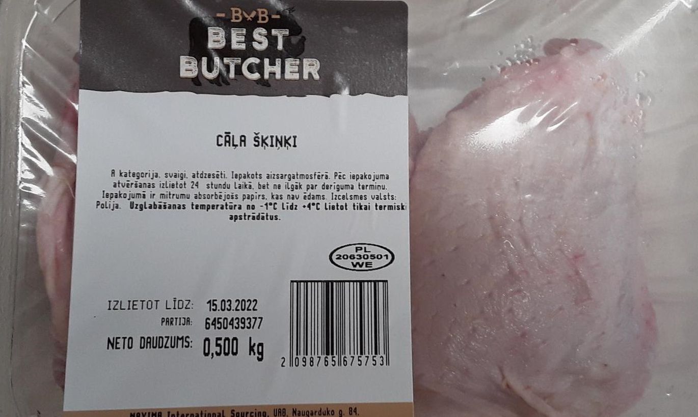 “Maxima Latvija” izplatītajā Polijas izcelsmes putnu gaļā konstatētas salmonellas