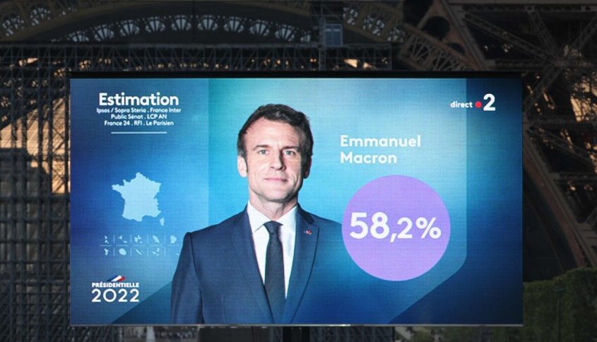 Francijas prezidenta amatā pārvēlēts Makrons