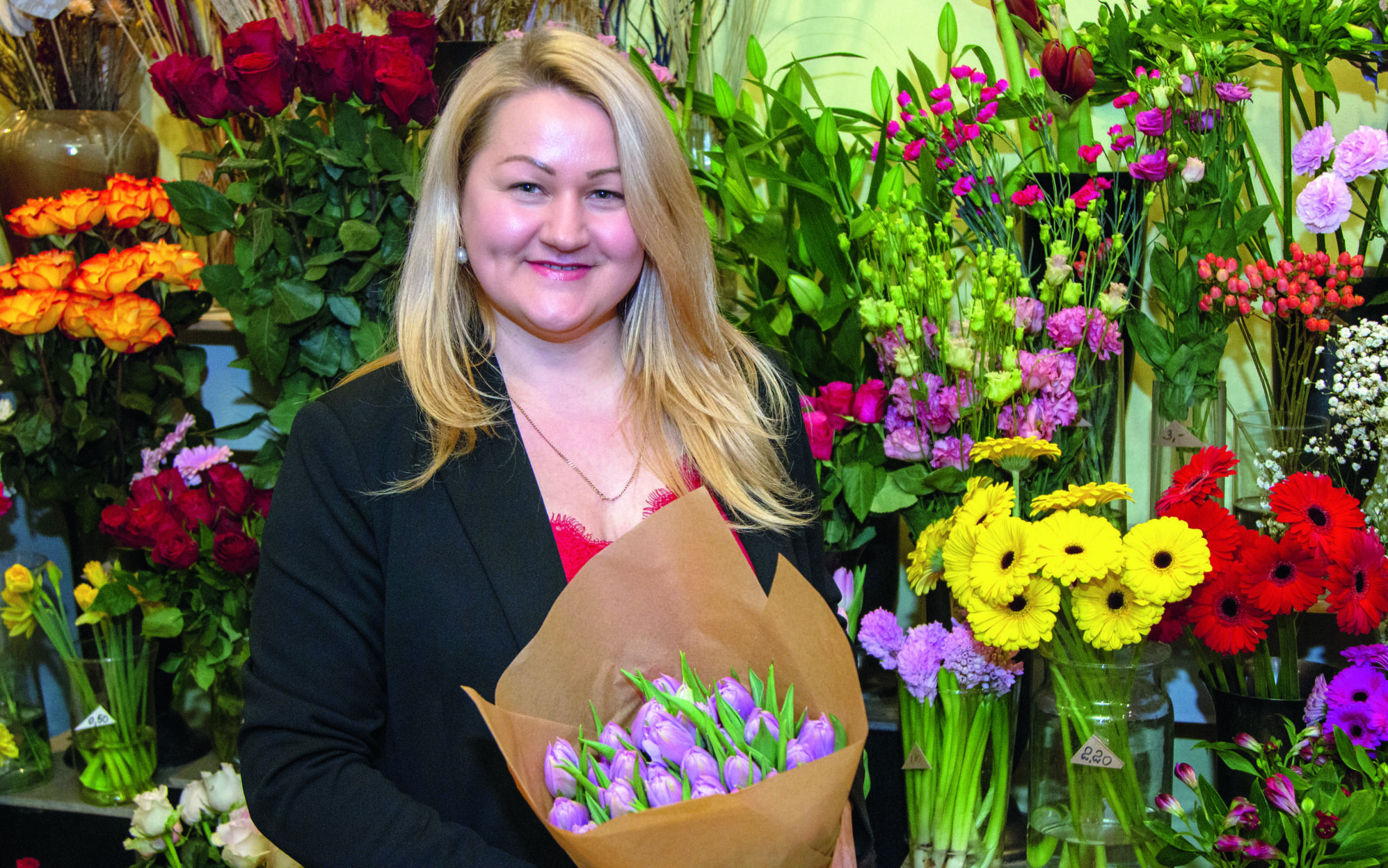 Floriste Jana Tiļuga ikdienu pavada starp puķēm, smilgām un bantītēm