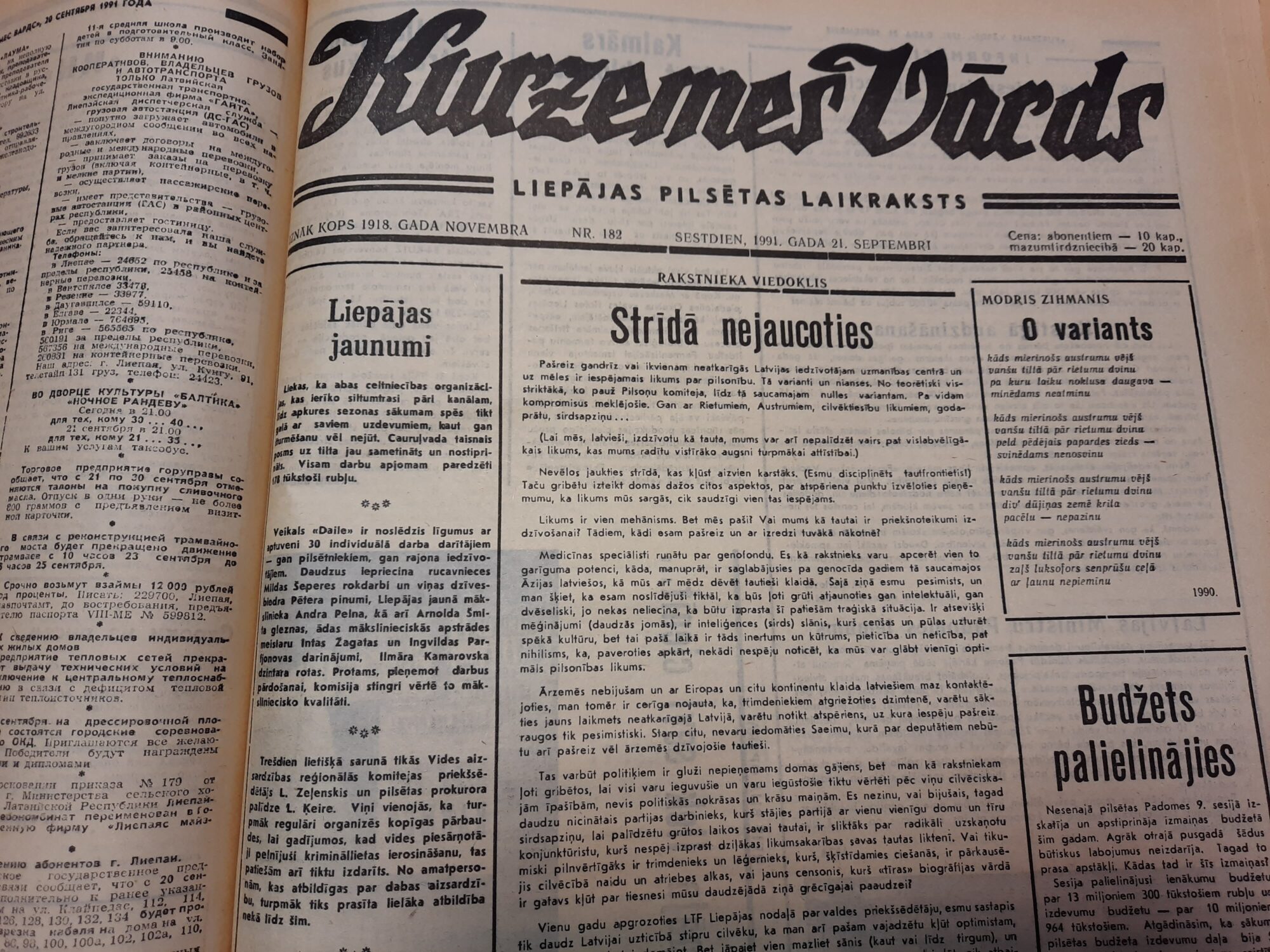 Vēstures līkloči “Kurzemes Vārdā”: Tēt, dod maizi!
