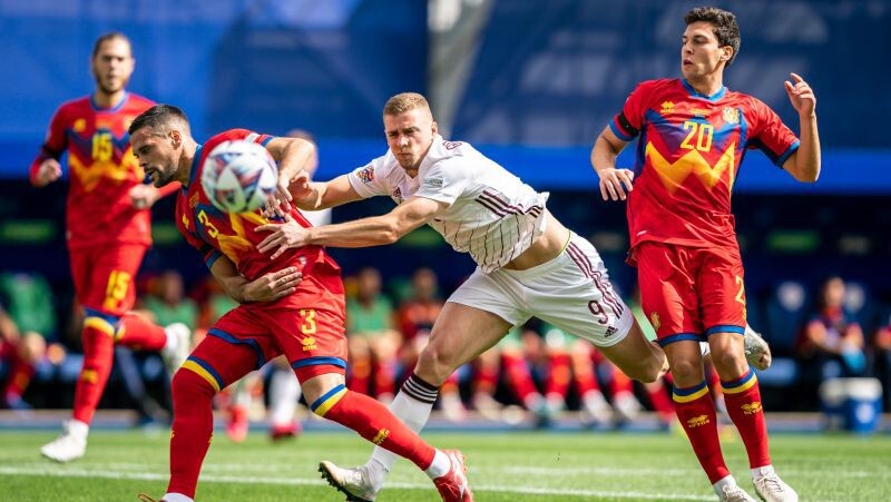 Latvija UEFA Nāciju līgā spēlē neizšķirti pret Andoru, taču nodrošina vietu C līgā
