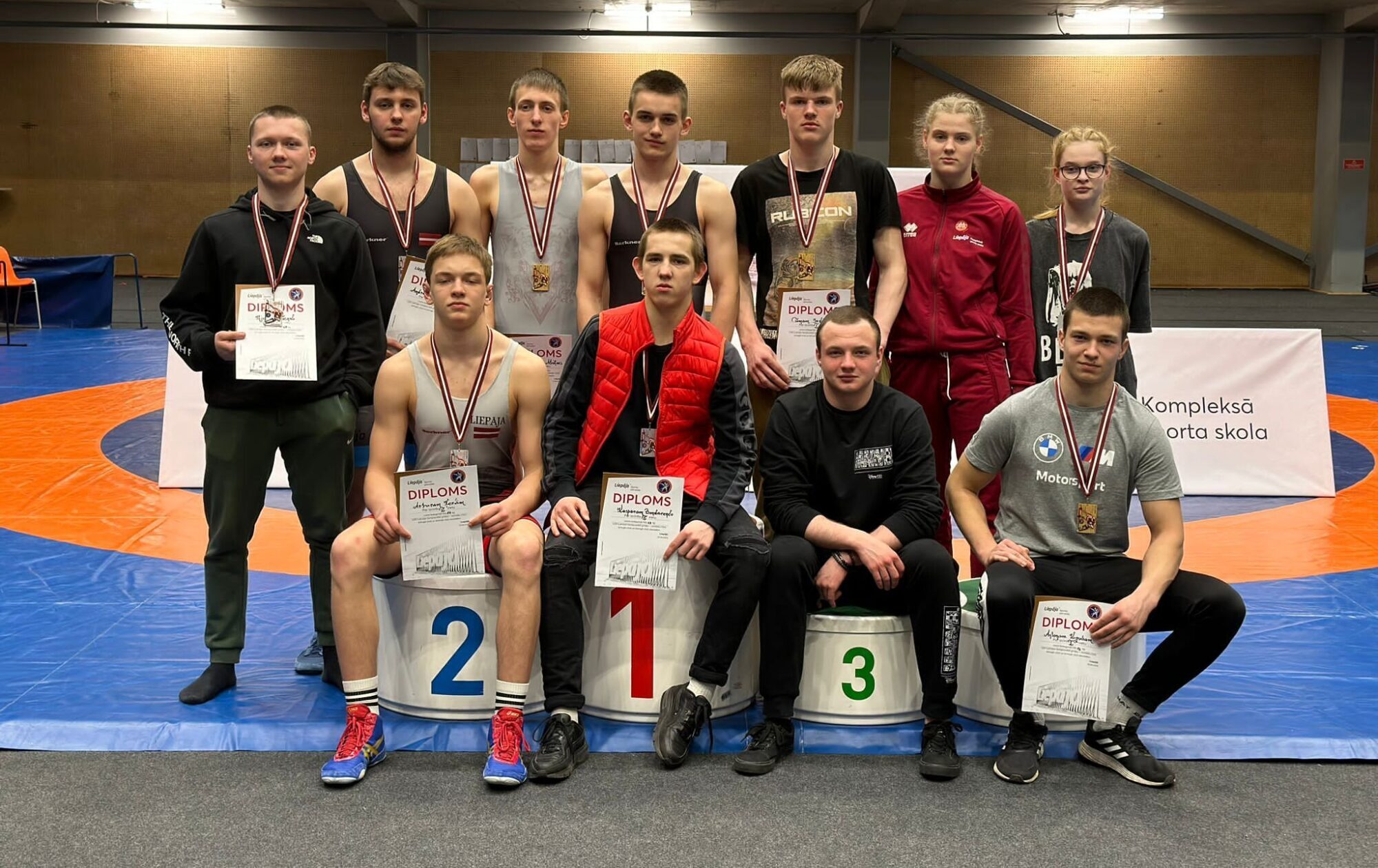 Liepājas cīkstoņi komandu vērtējumā pirmie U20 Latvijas čempionātā