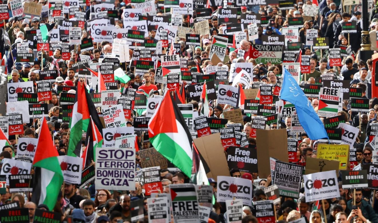 Londonā notikusi plaša demonstrācija palestīniešu atbalstam