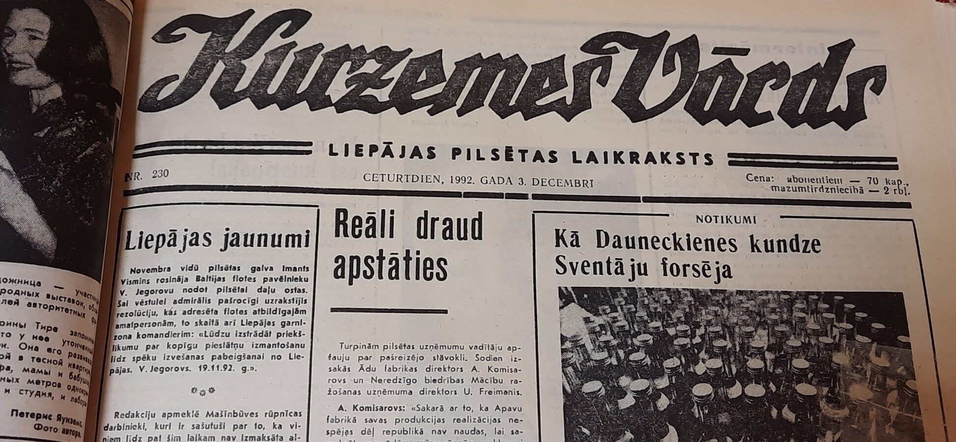 Vēstures līkloči “Kurzemes Vārdā”: Liepājai neizdevās ieiet Eiropā