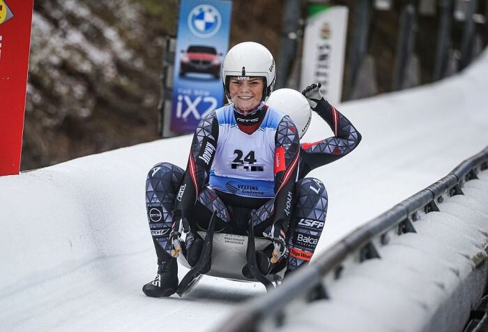 Upīte/Kaluma pasaules čempionātā kamaniņu sportā izcīna sudraba medaļas divnieku sacensībās