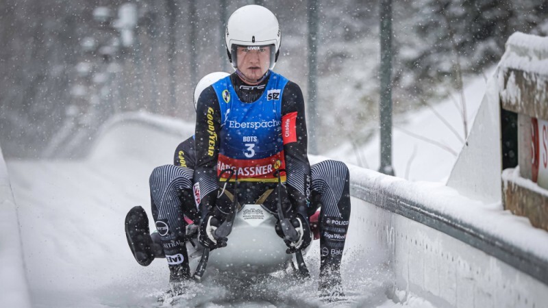 Bots/Plūme Pasaules kausa posmā kamaniņu sportā ieņem ceturto vietu divniekos