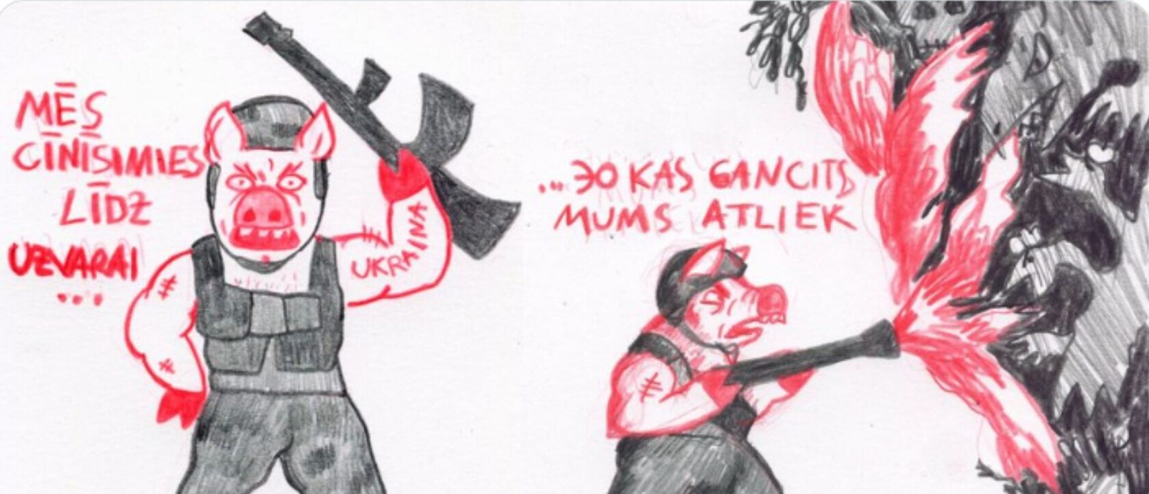 SEPLP prasa ombudei vērtēt sabiedrisko mediju portālā publicēto “Cūku komiksu” par karu Ukrainā