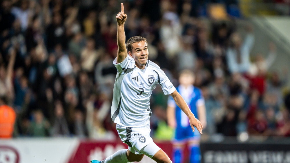 Latvijas futbolistiem uzvara UEFA Nāciju līgas spēlē