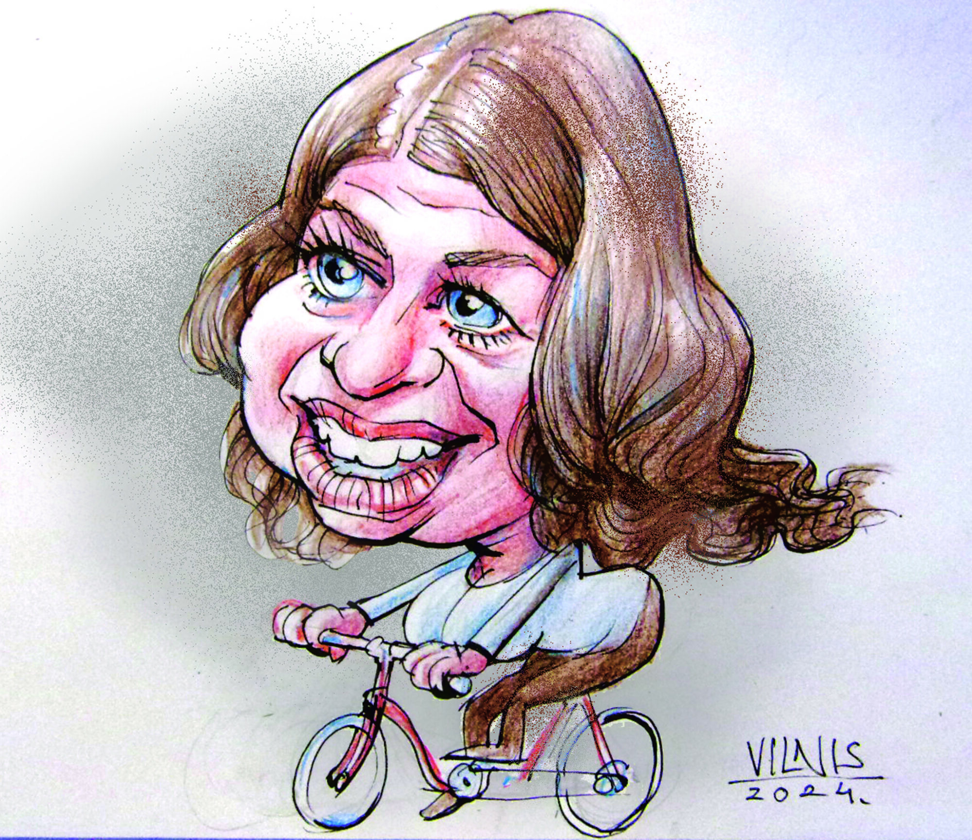 Veloizaicinājuma cītīgā dalībniece Gunta Borovska pirmo divriteni nopirkusi vien nesen
