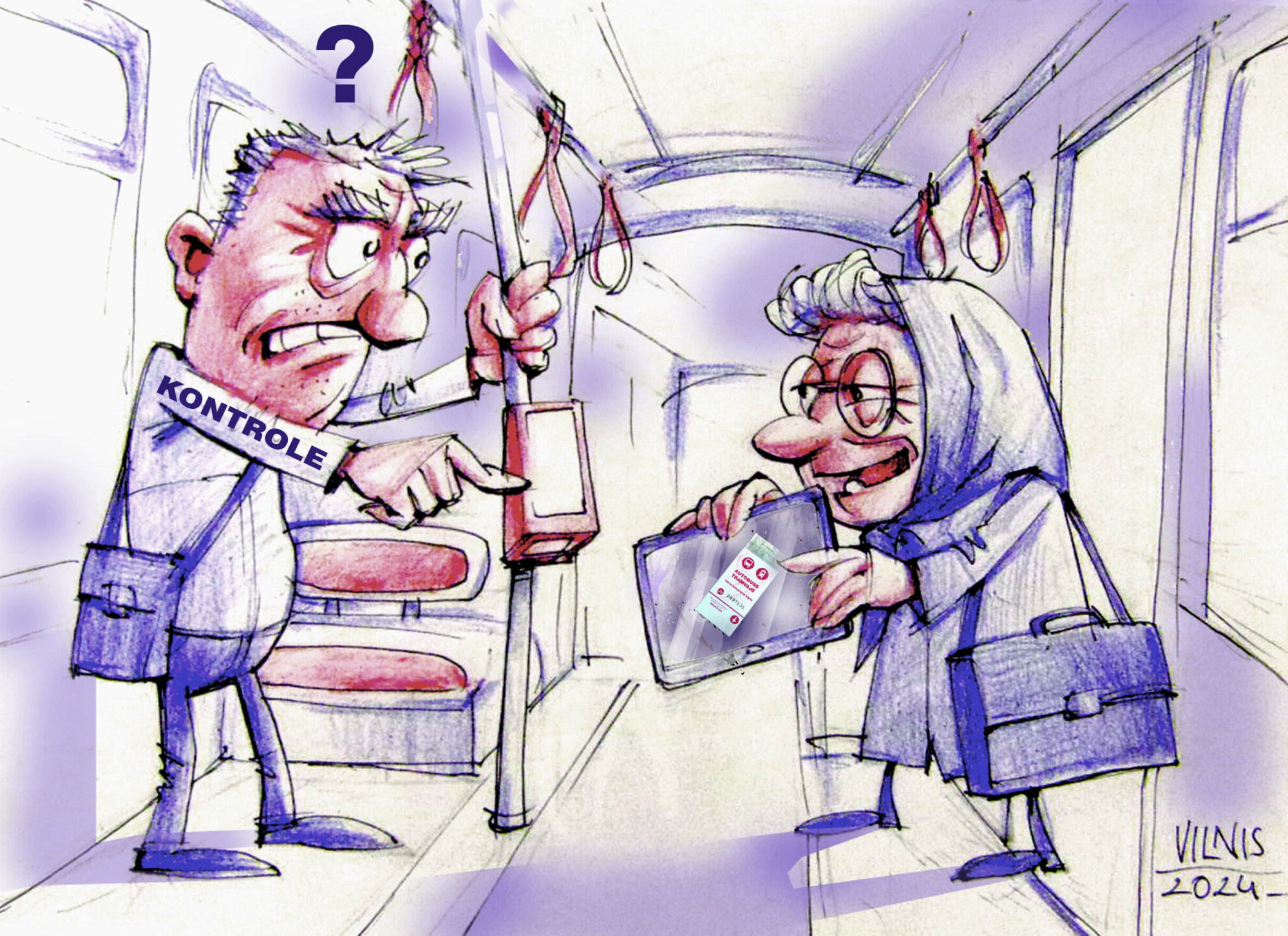 Karikatūra: E-biļete