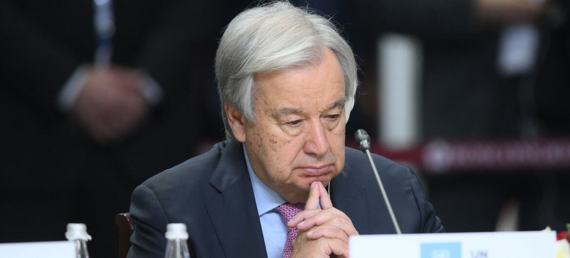 ANO ģenerālsekretārs BRICS samitā pateicis Putinam, ka iebrukums Ukrainā ir starptautisko tiesību pārkāpums