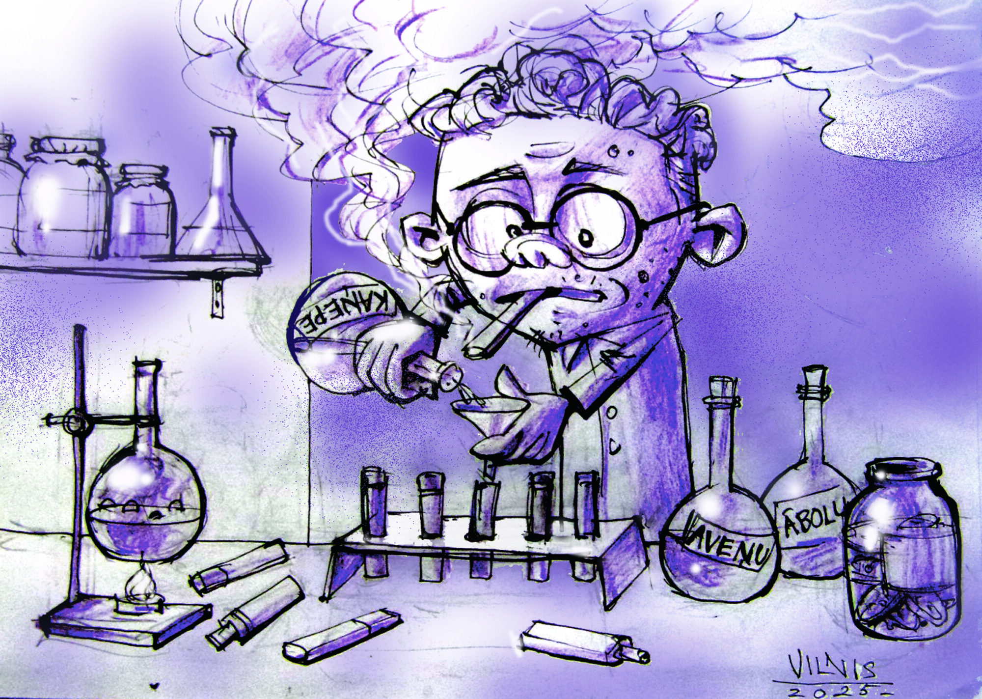 Karikatūra: Saltiņlaboratorija