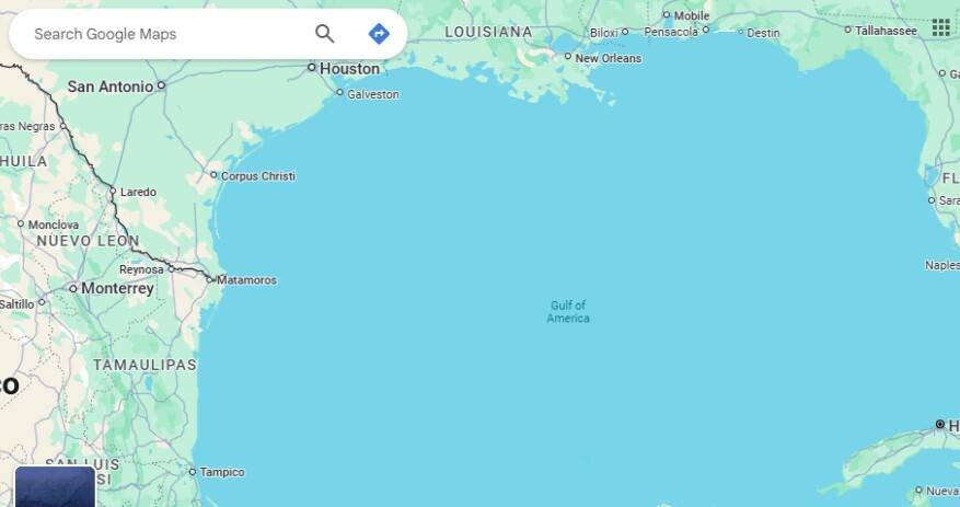 “Google Maps” kartēs Meksikas līcis pārdēvēts par Amerikas līci