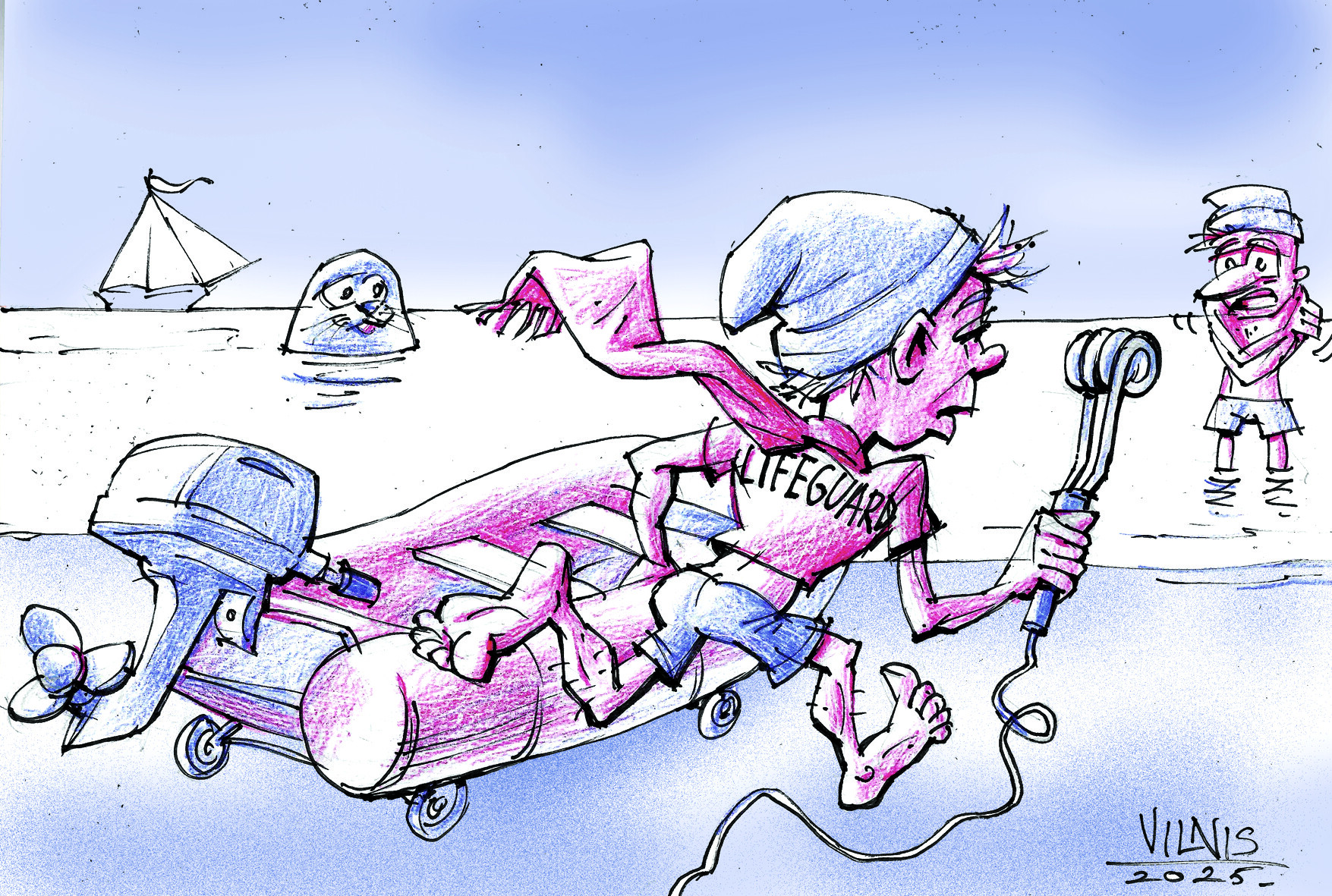 Karikatūra: Peldsezona klāt!