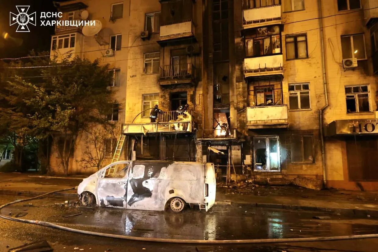 Krievijas dronu uzbrukumā Harkivai 51 cietušais