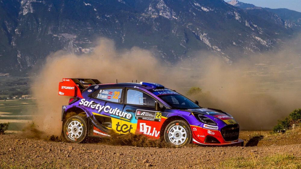 Video: Seska ekipāžai astotais rezultāts WRC Akropoles rallija pirmajā ātrumposmā