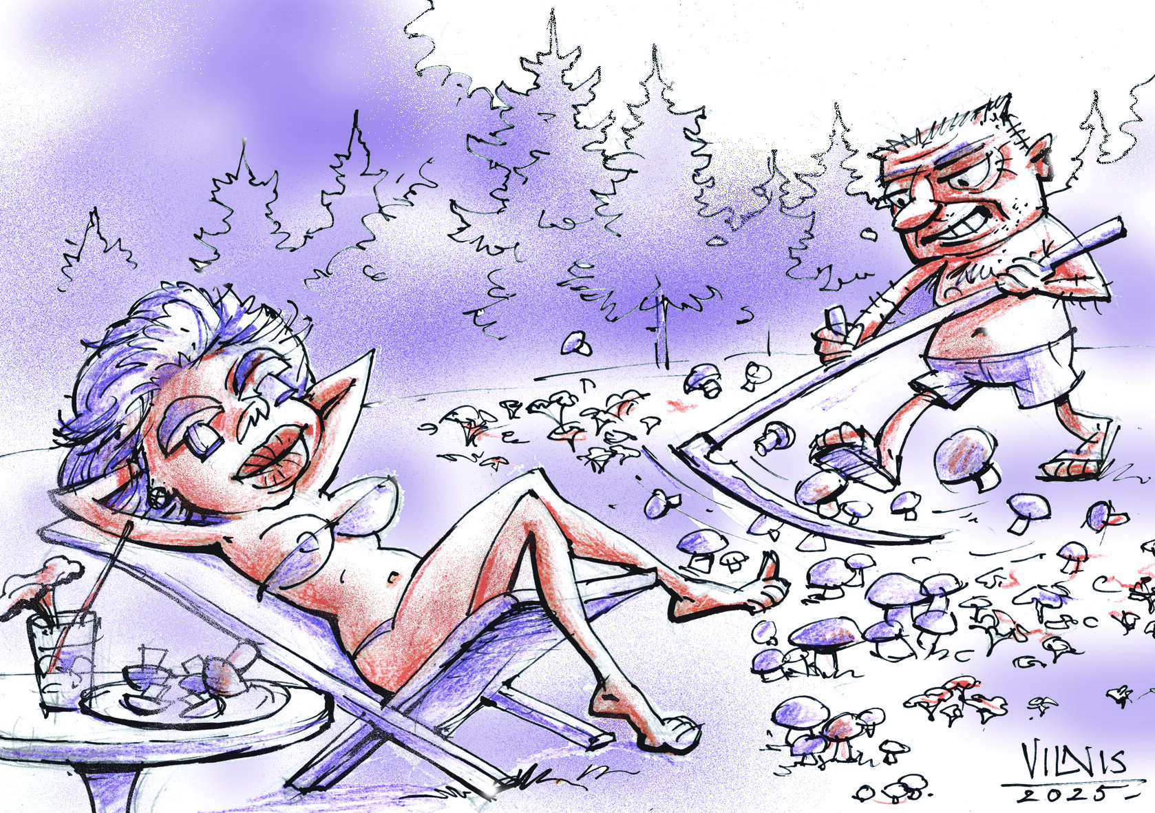 Karikatūra: Sēņotāji