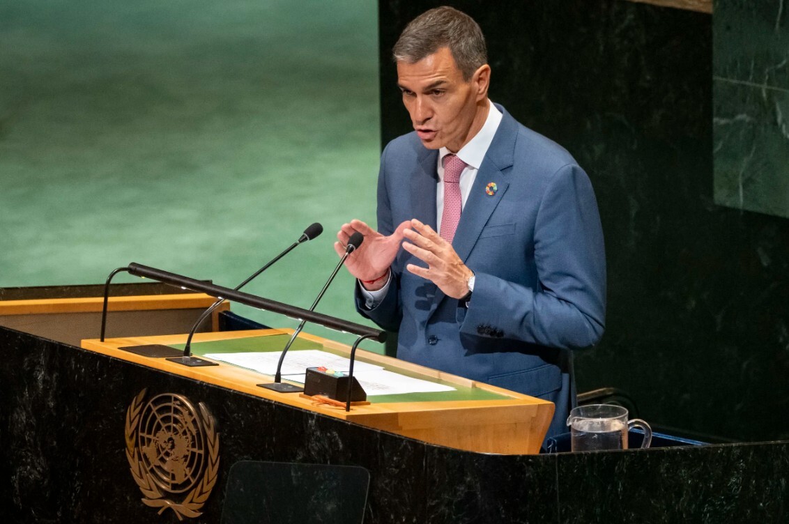 Spānijas premjerministrs Pedro Sančess aicina uzņemt Palestīnu ANO