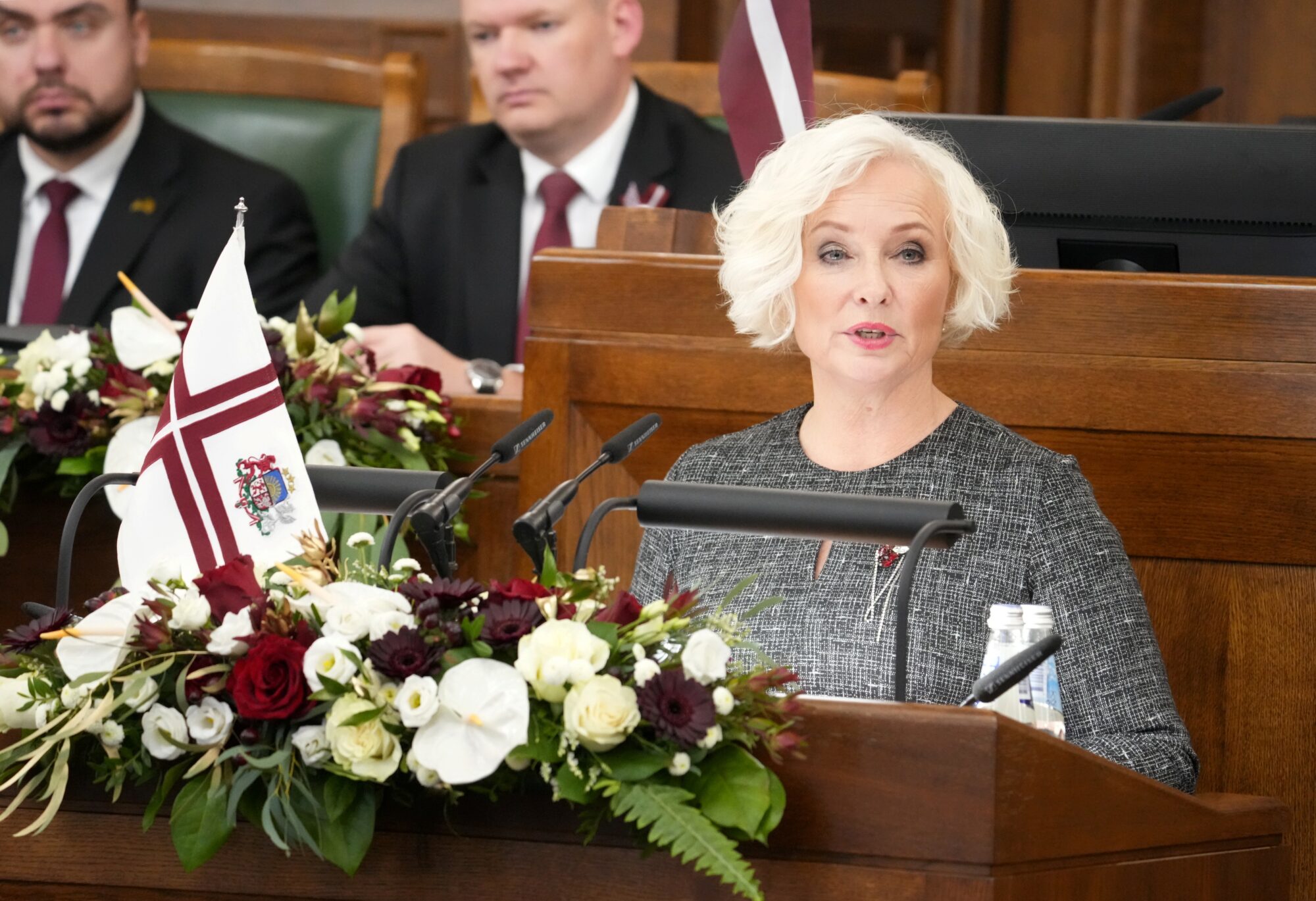 Saeimas priekšsēdētāja aicina nepieļaut sabiedrības iekšējo šķelšanos