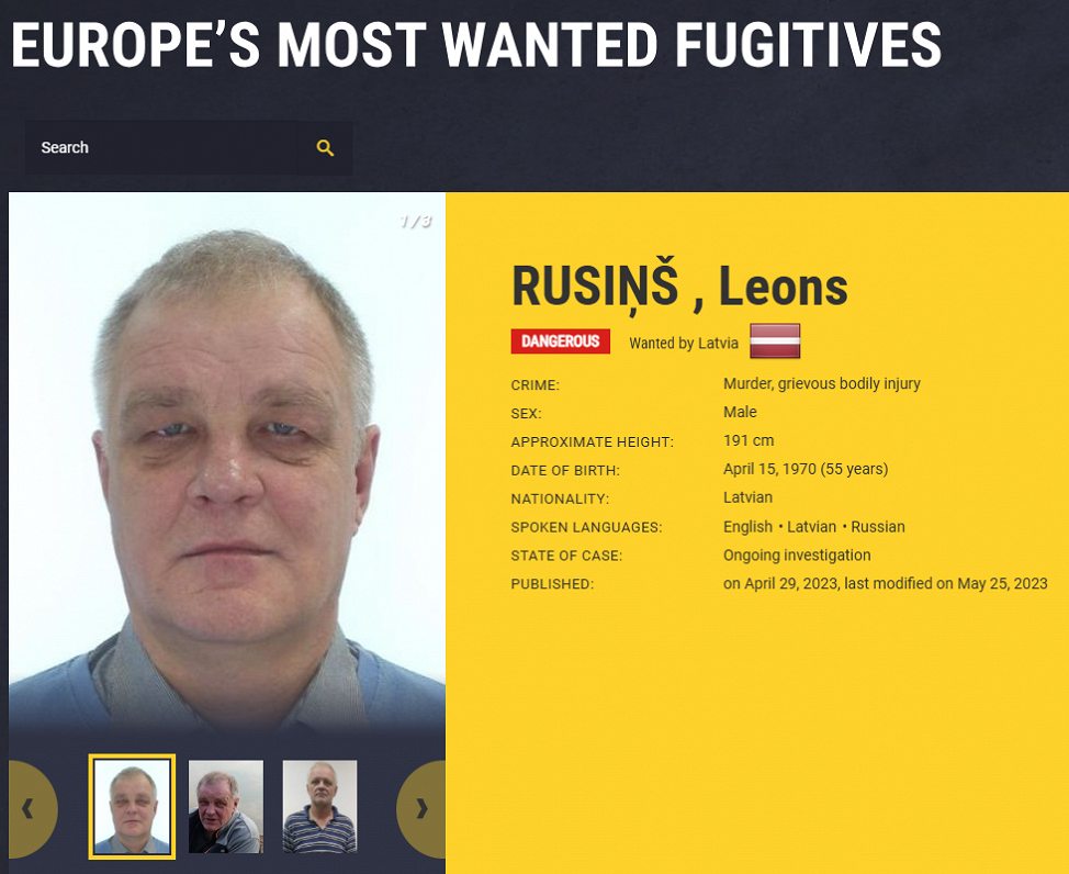Policija: Rusiņš joprojām tiek meklēts un izsludināts arī starptautiskajā meklēšanā kā bīstams noziedznieks