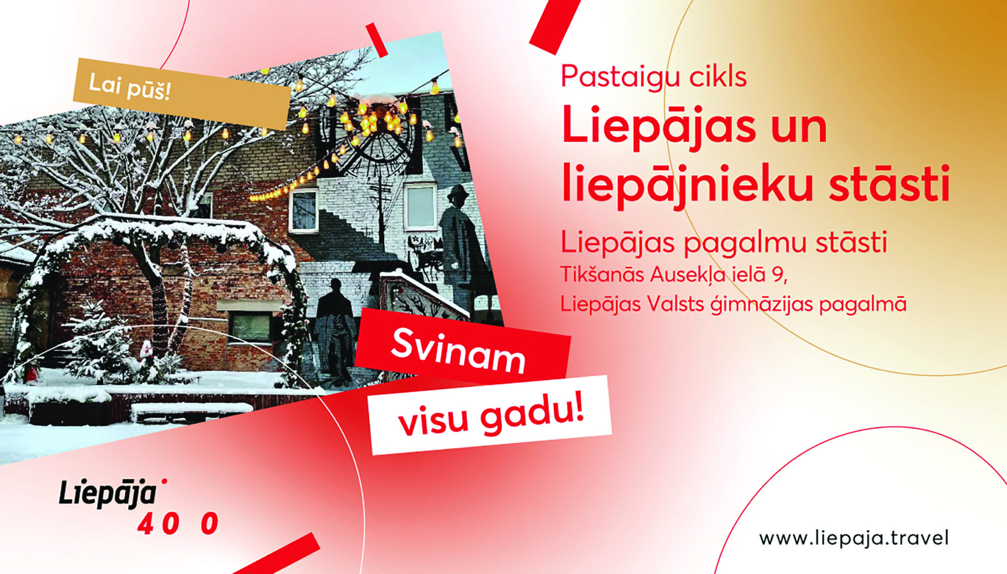 Liepājas 400 gadu jubilejas pastaigu cikls “Liepājas un liepājnieku stāsti”