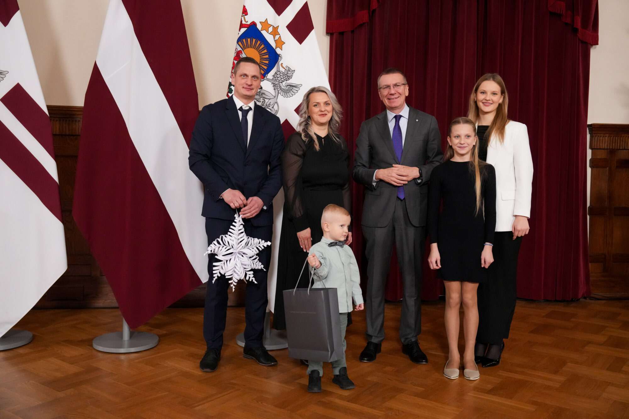 Rubežu ģimene no Priekules ciemojas pie Valsts prezidenta