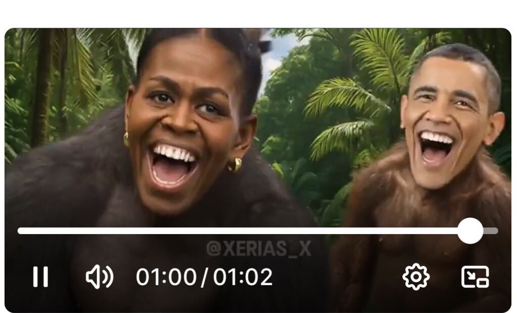 Trampa publicētā video Obamas attēloti kā pērtiķi