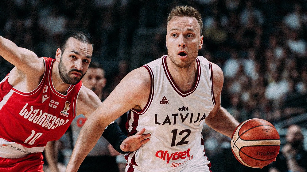 Latvijas basketbolistiem zaudējums pārbaudes spēlē ar Gruziju