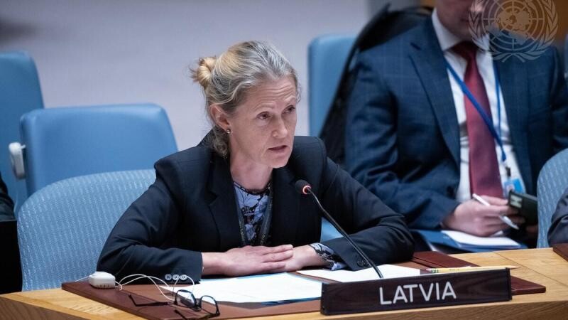 Latvijas vēstniece ANO: Krievijas retorika un rīcība neliecina par patiesu apņemšanos panākt mieru