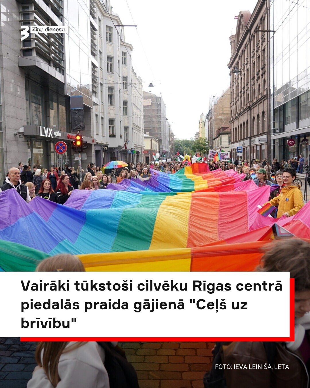 Vairāki tūkstoši cilvēku Rīgas centrā piedalās praida gājienā “Ceļš uz brīvību”