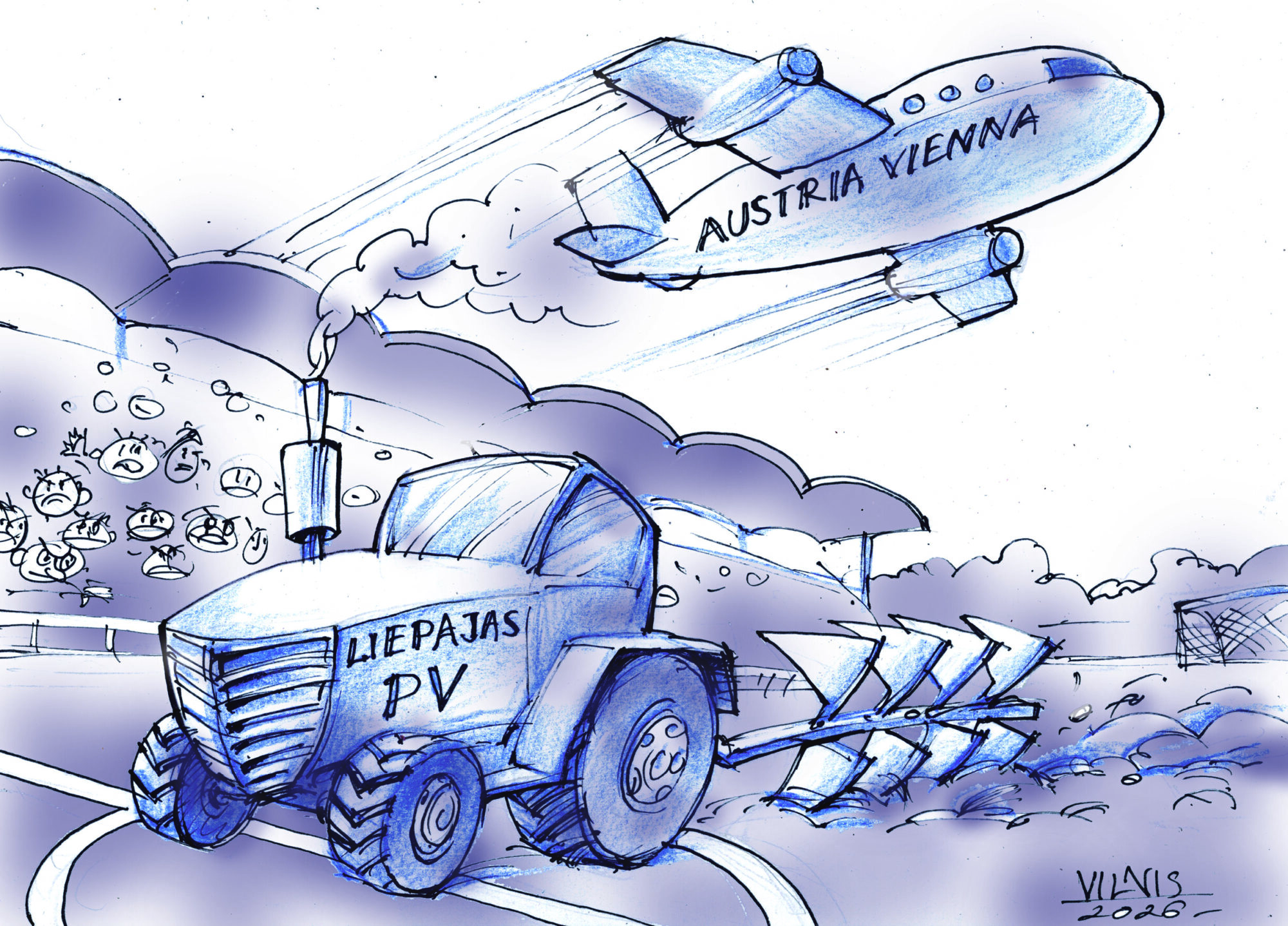 Karikatūra: Kur ir mana lidmašīna?!