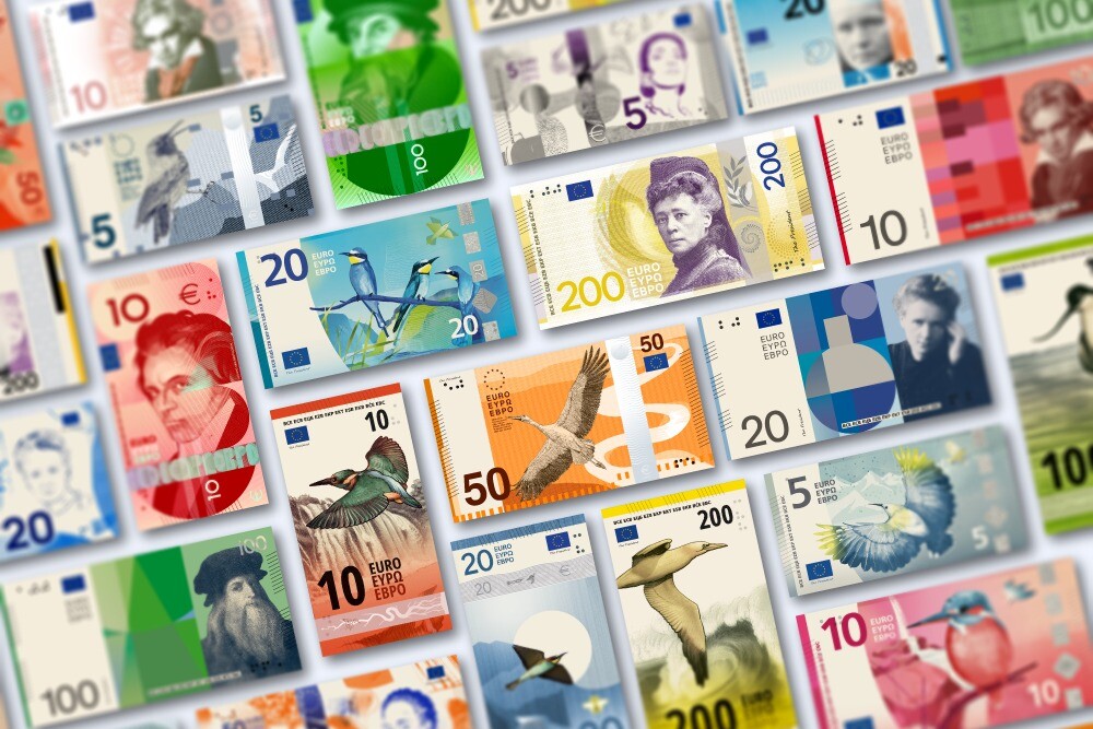 ECB publisko atlasītos jauno banknošu dizaina priekšlikumus un sāk iedzīvotāju aptauju