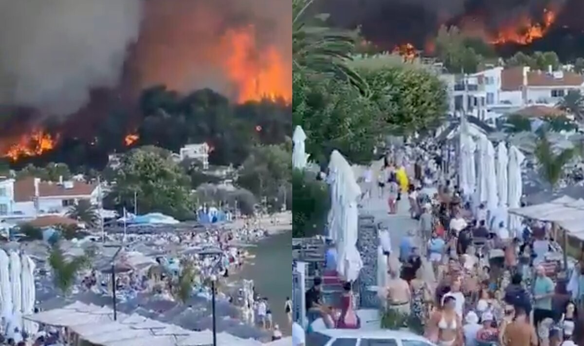 Video: Grieķijā meža ugunsgrēka dēļ no kūrortiem ar laivām evakuēti 500 tūristu