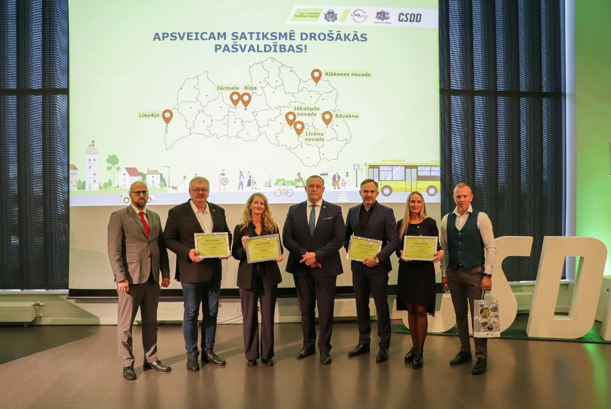 Par ceļu satiksmei drošākajām pašvaldībām pērn atzītas Liepāja un Jēkabpils novads