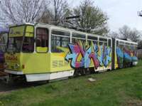 Grafiti, kas “Liepājas tramvajam” radīja aptuveni 1200 latu zaudējumus