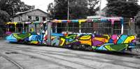 Veidos grafiti dizainu tramvajam