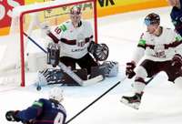 Latvijas hokeja izlase savu 25. čempionātu elites grupā sāk ar zaudējumu ASV