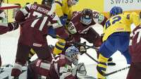 Latvijas hokeja izlase pasaules čempionātu beidz ar zaudējumu zviedriem